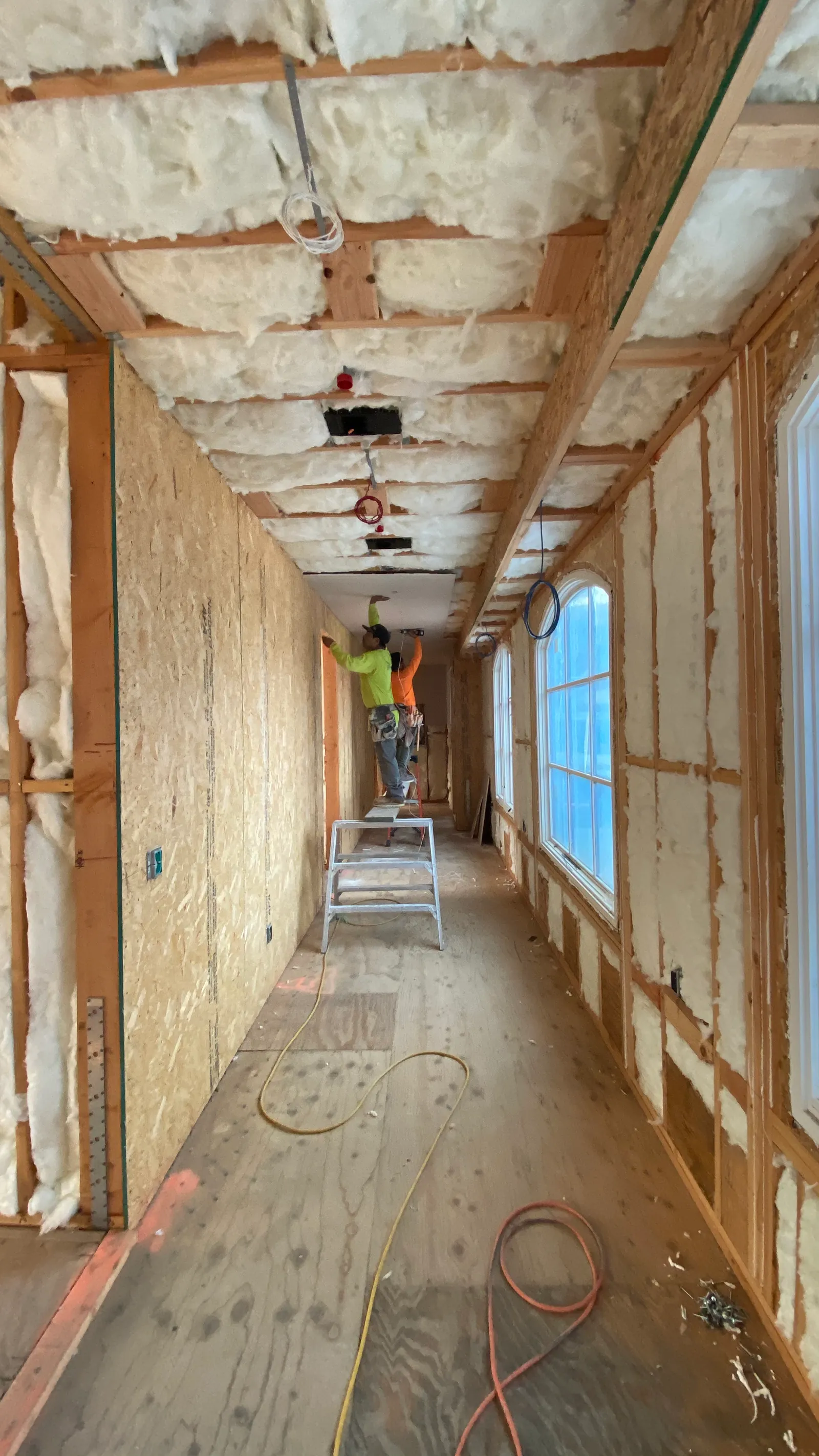 The insulated corridor looking the other way, board not yet up.